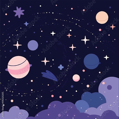 Wallpaper Mural Milky way universe 2d design Torontodigital.ca