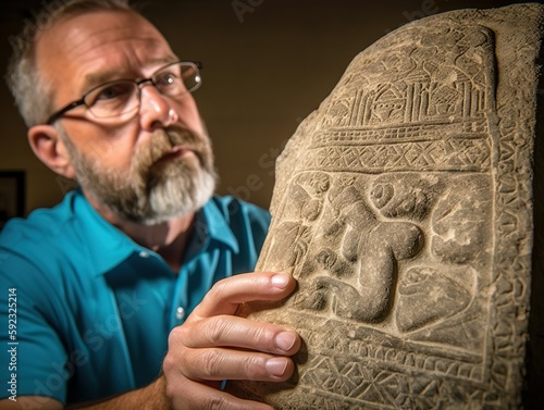 An archaeologist discovering an ancient artifact that sheds new light on history