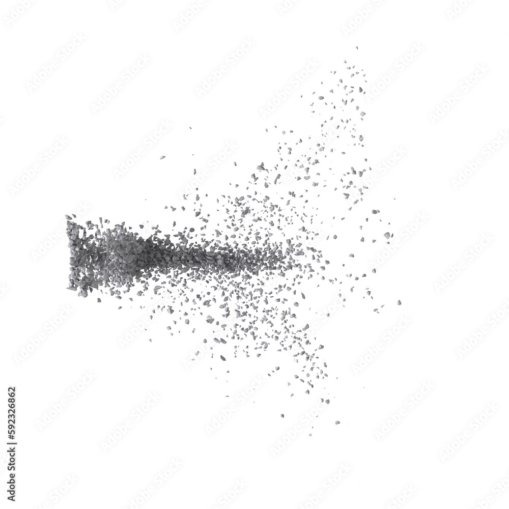 Obraz premium Concrete rock debris isolated transparent background 3d rendering 