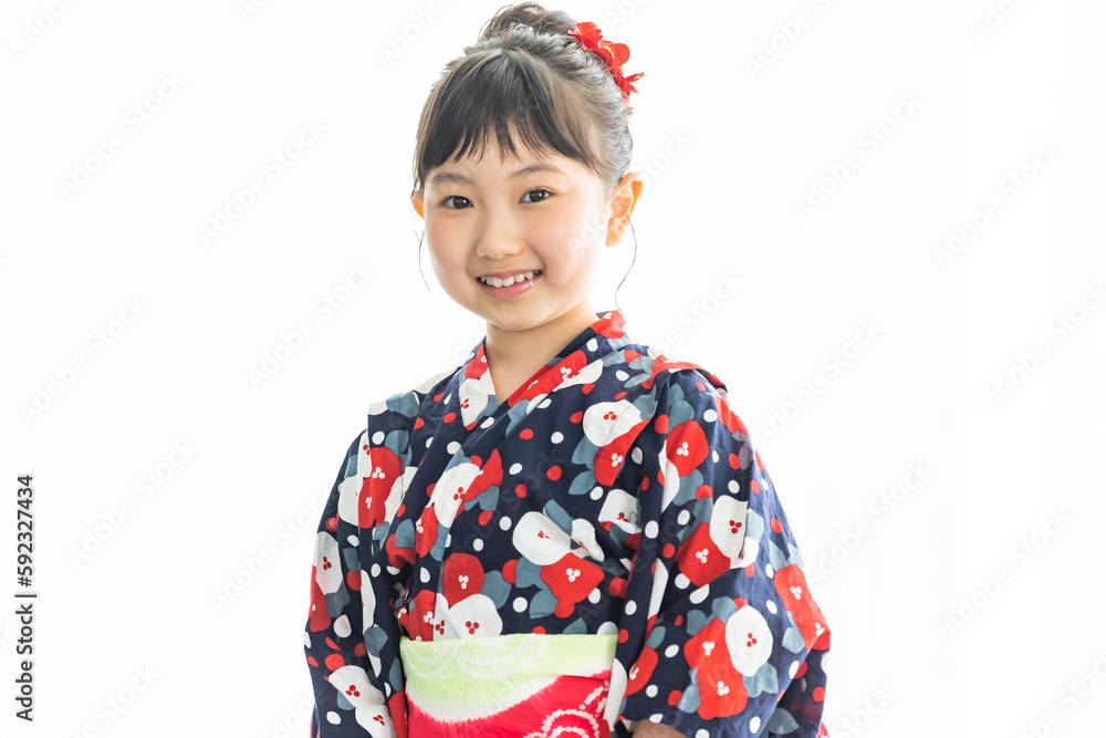 浴衣を着た日本人の女の子 浴衣を着た日本人の女の子