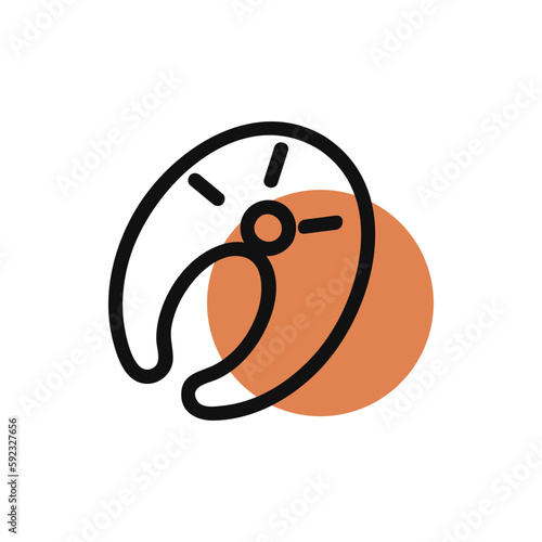 salmon outline food icon