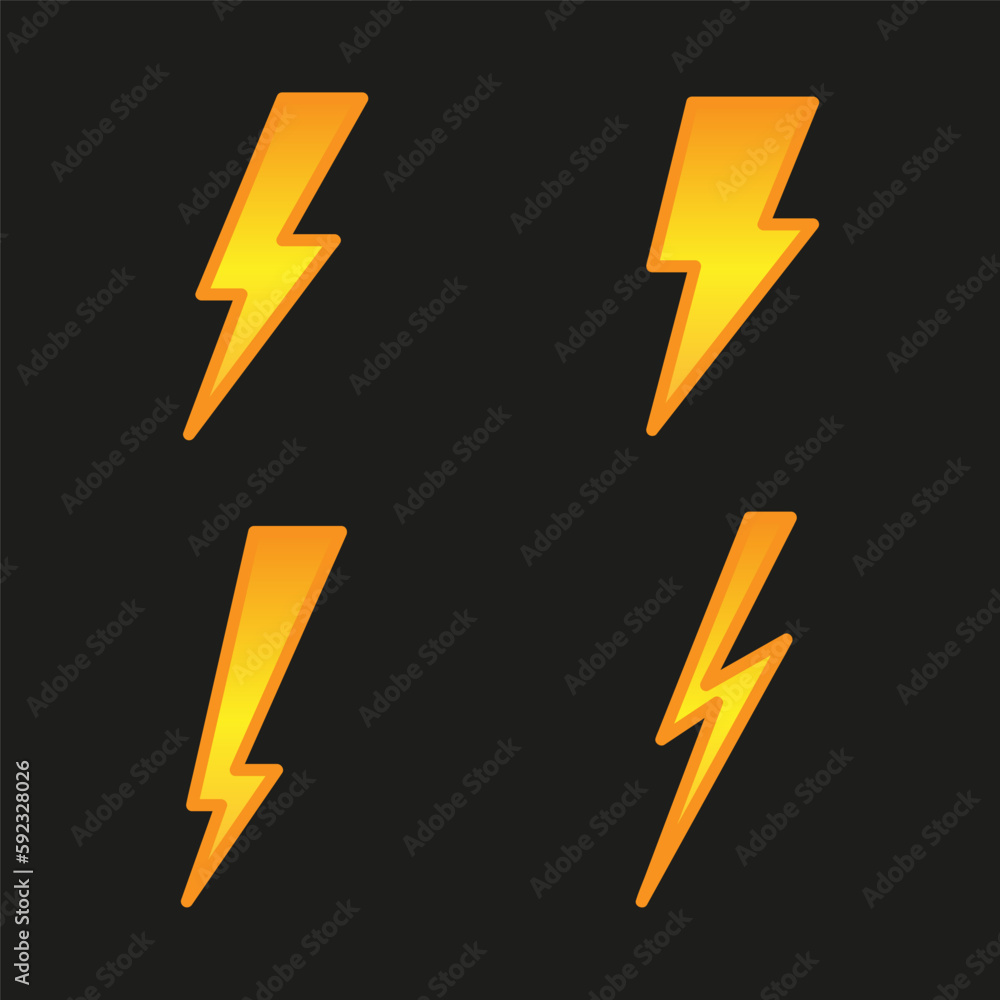 Lightning icon set. Vector Lightning icon set. Vector