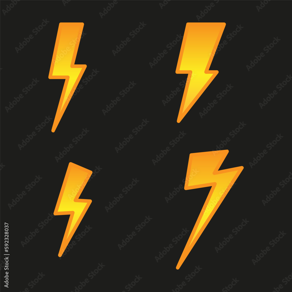 Lightning icon set. Vector Lightning icon set. Vector