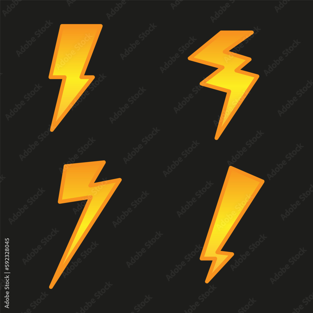 Lightning icon set. Vector Lightning icon set. Vector