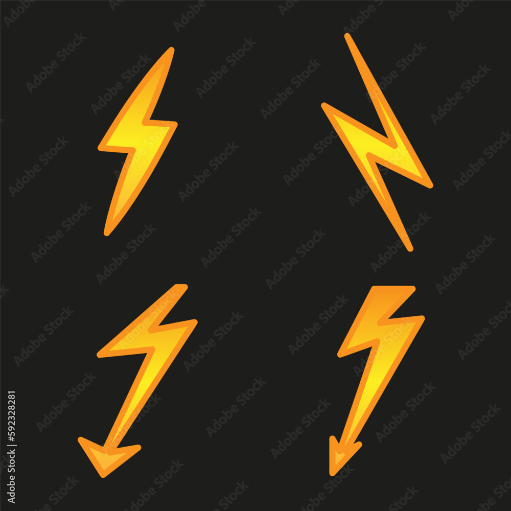 Lightning icon set. Vector Lightning icon set. Vector