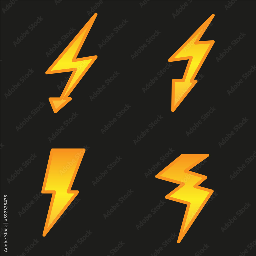 Lightning icon set. Vector Lightning icon set. Vector