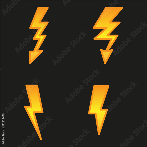 Lightning icon set. Vector