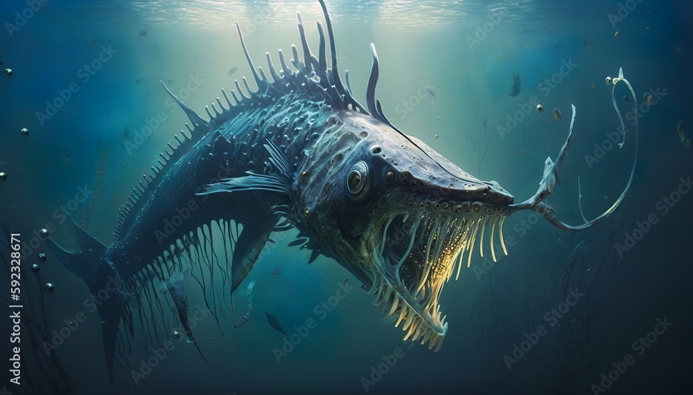 deep underwater creature giant whale attacking deep underwater creature giant whale attacking