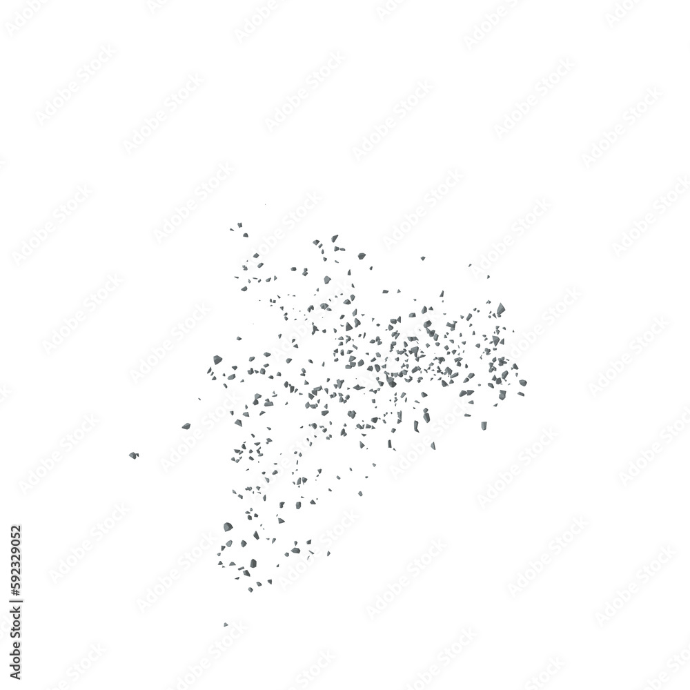 Obraz premium Concrete rock debris isolated transparent background 3d rendering