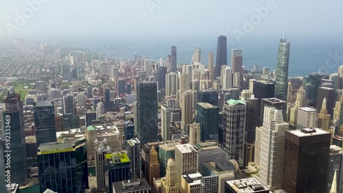 Downtown Chicago View of City From Willis Sears Tower Observation Deck photo