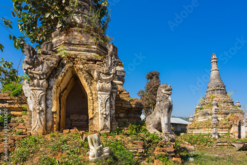 Temple ruins at Little Bagan, Hsipaw, Shan State, Myanmar photo