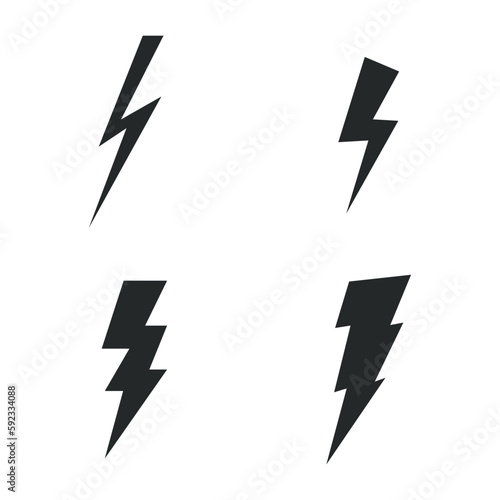Lightning icon set on white background. vector illustration EPS