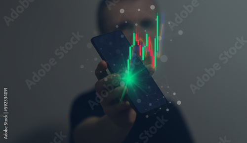 Cryptocurrency or stock price growth, real photo suitable as a banner