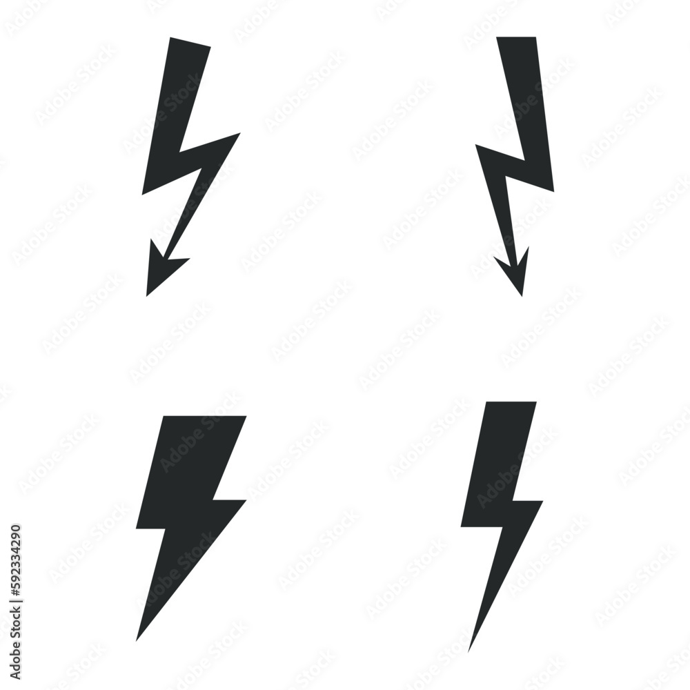 Lightning icon set on white background. vector illustration EPS Lightning icon set on white background. vector illustration EPS