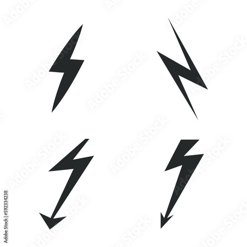 Lightning icon set on white background. vector illustration EPS