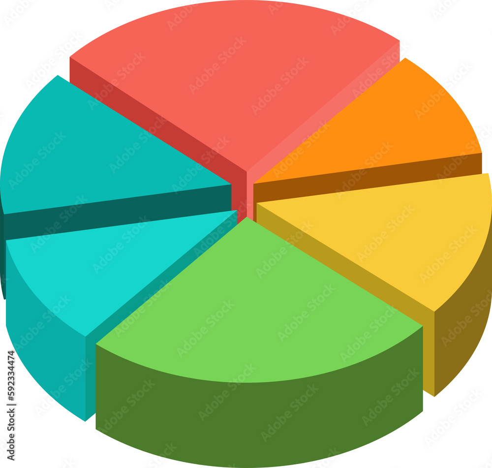 Obraz premium 3d pie chart six pieces.Infographic isometric puzzle circular template.report, business analytics, data .
