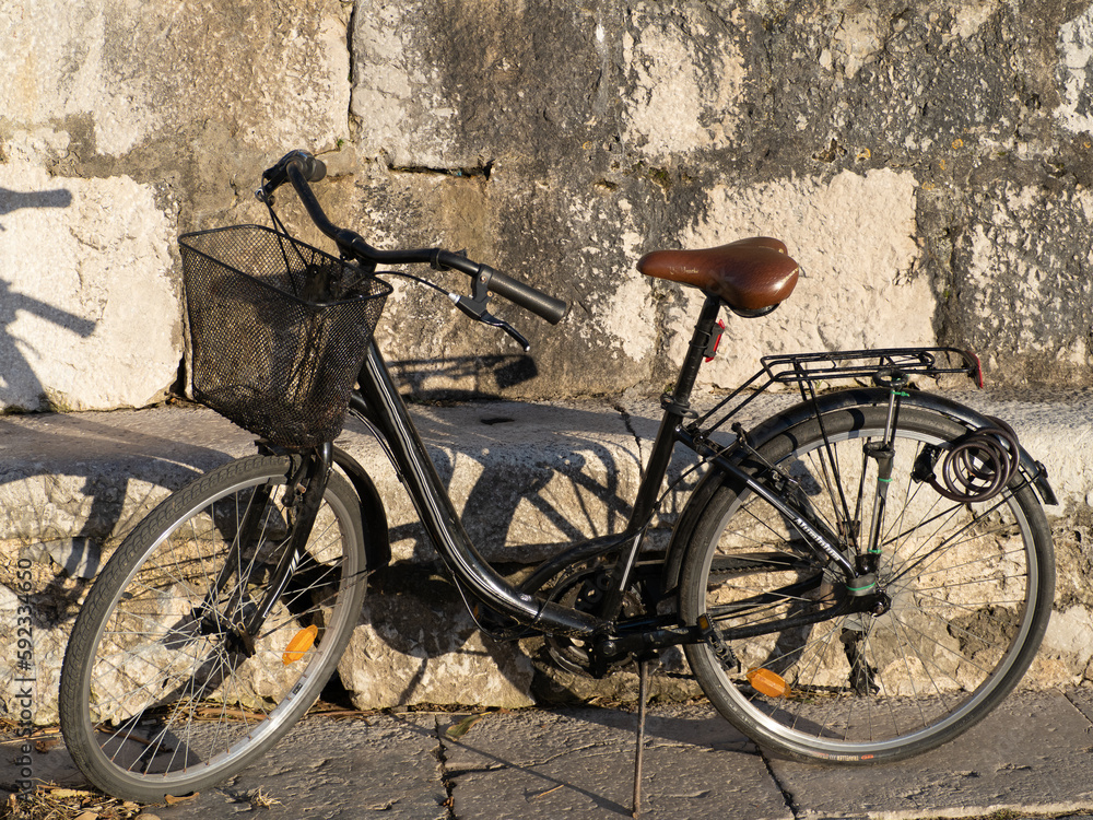 old bicycle side view