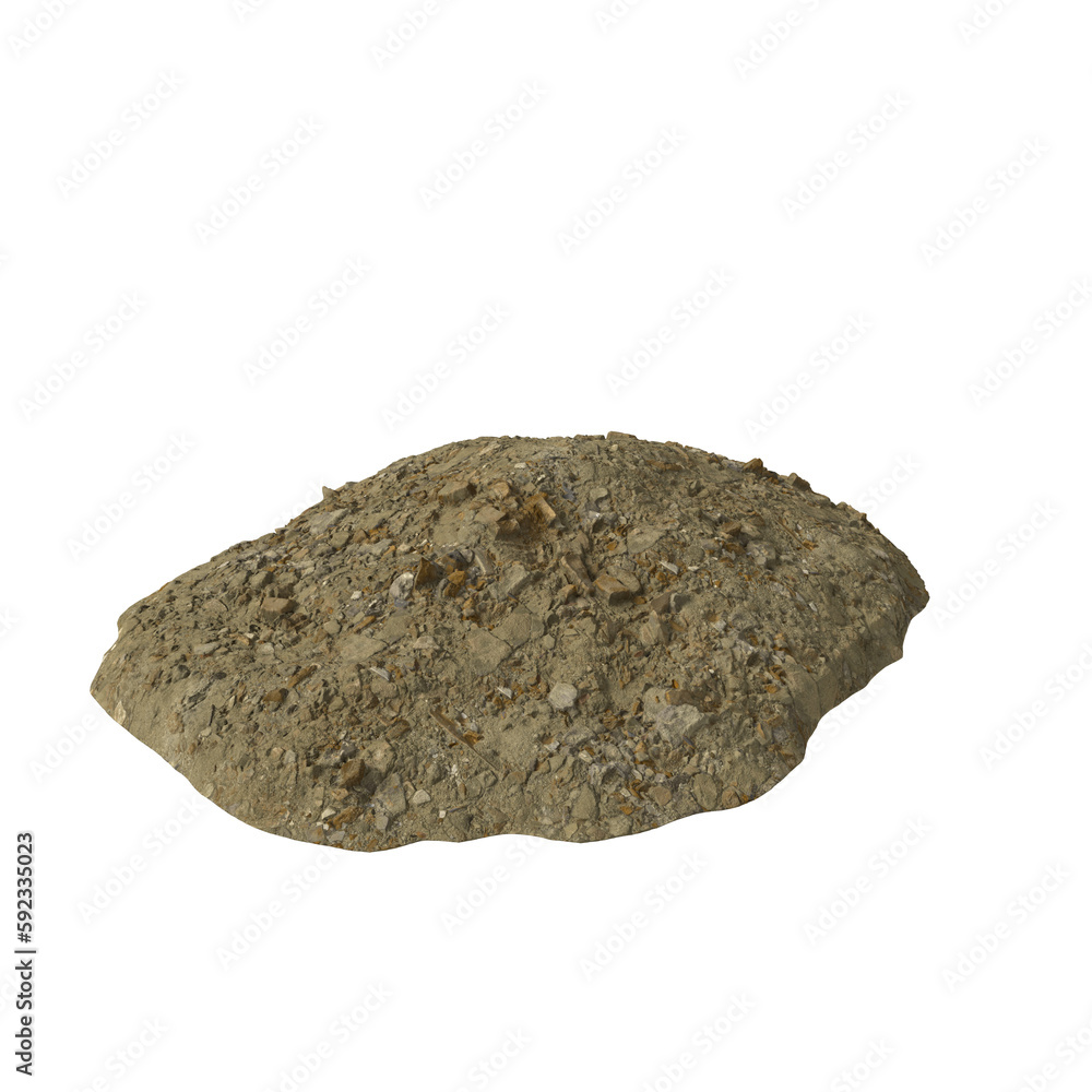 Obraz premium Heap of rubble and debris isolated transparent background 3d rendering 