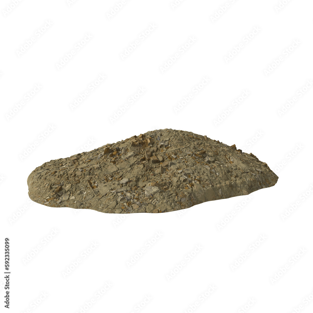 Heap of rubble and debris isolated transparent background 3d rendering
Heap of rubble and debris isolated transparent background 3d rendering