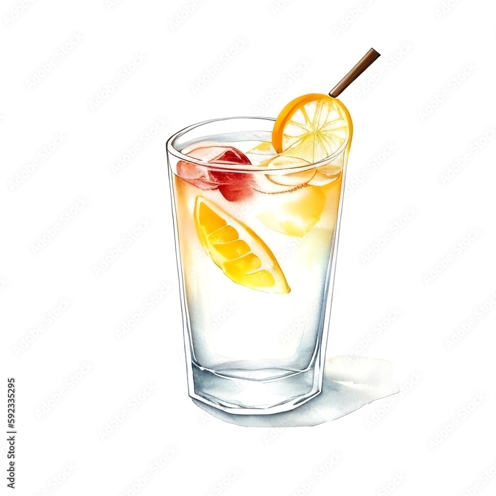 Watercolor ice tea isolated, generative ai Watercolor ice tea isolated, generative ai