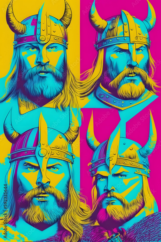 Obraz premium Human Viking pin up style Art with Generative AI.