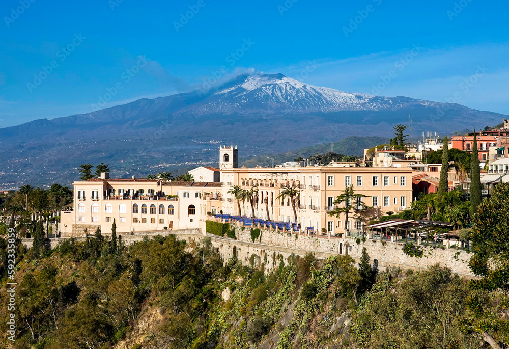 Etna volcano, Sicily - view from the Taormina town