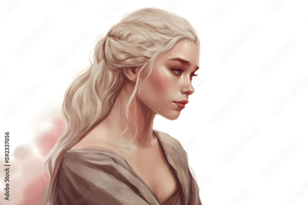 Blonde girl romantic art with Generative AI Blonde girl romantic art with Generative AI
