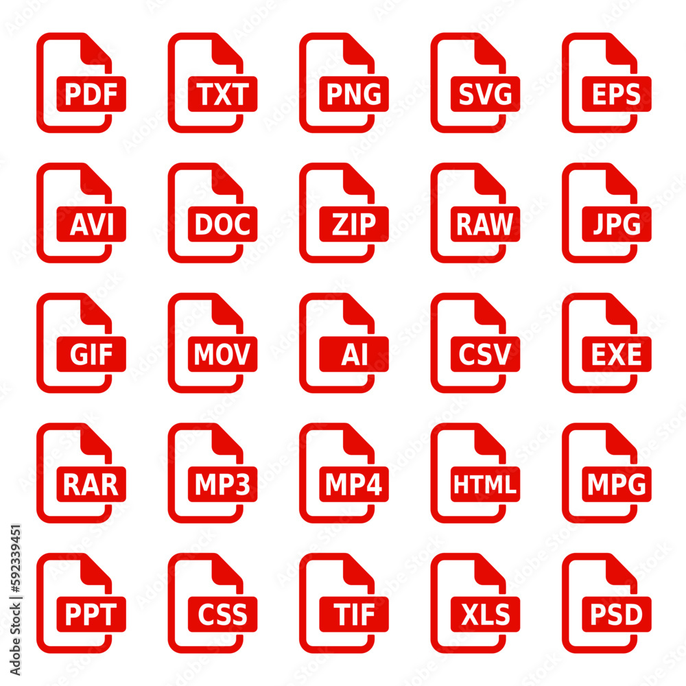 Format dokumentu - zestaw ikon Format dokumentu - zestaw ikon