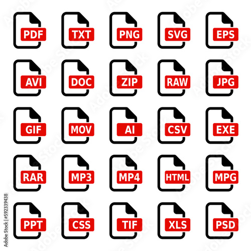 Format dokumentu - zestaw ikon
