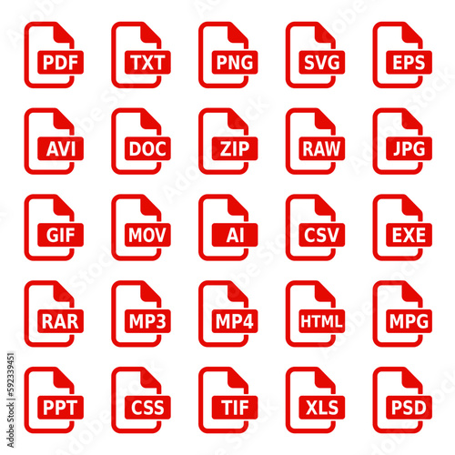 Format dokumentu - zestaw ikon