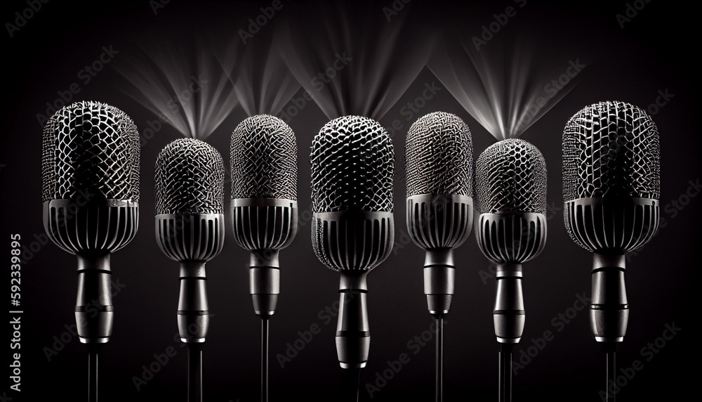 Professional studio microphone vibrating, modern sound recording studio. Professional studio microphone vibrating, modern sound recording studio.
