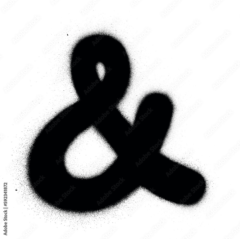 graffiti fat ampersand symbol sprayed in black over white graffiti fat ampersand symbol sprayed in black over white
