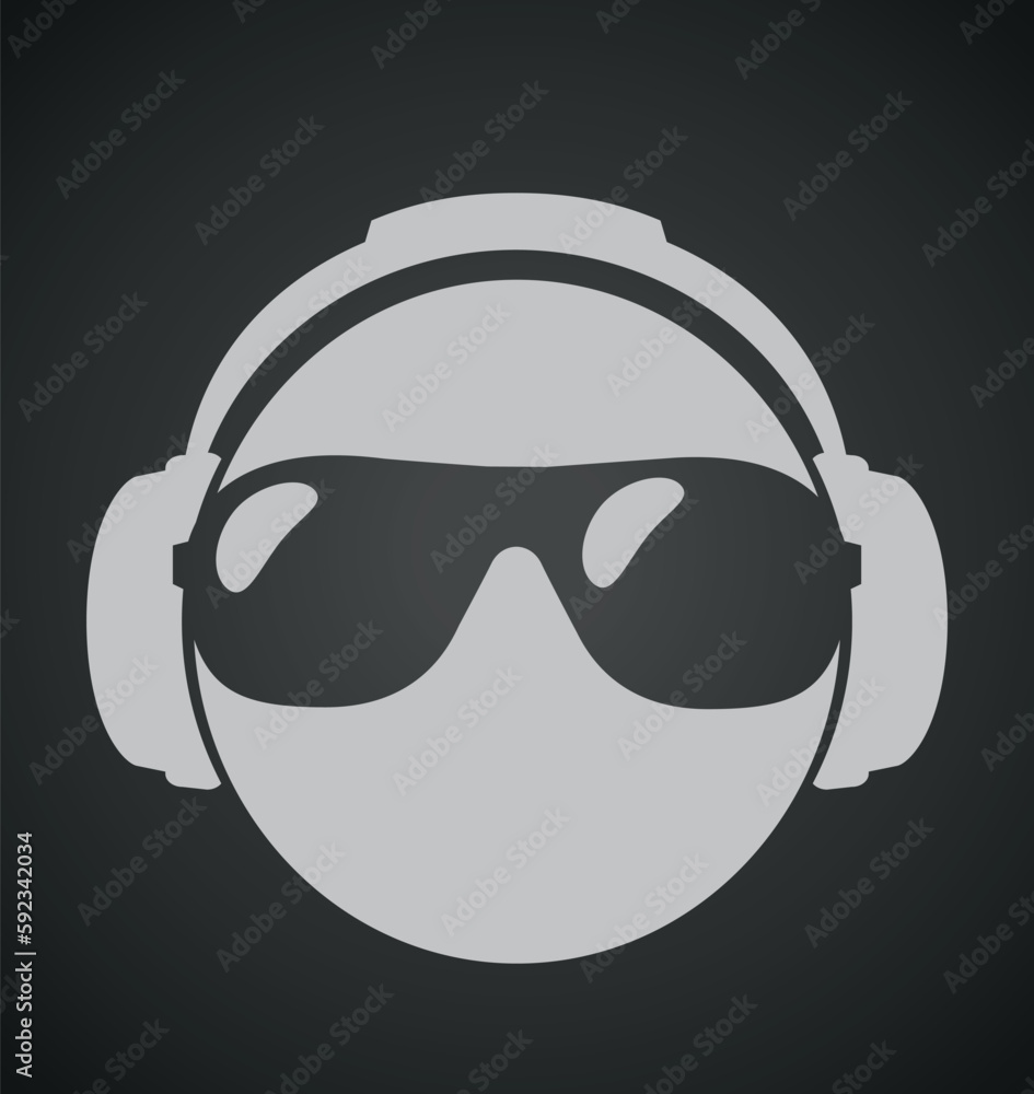 Men Dj Headphone. vector print illustration. Template Design. Podcast, Music lover, Music Album Cover. Icon Men Dj Headphone. vector print illustration. Template Design. Podcast, Music lover, Music Album Cover. Icon