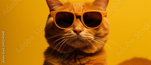 a close up of a cat wearing sunglasses