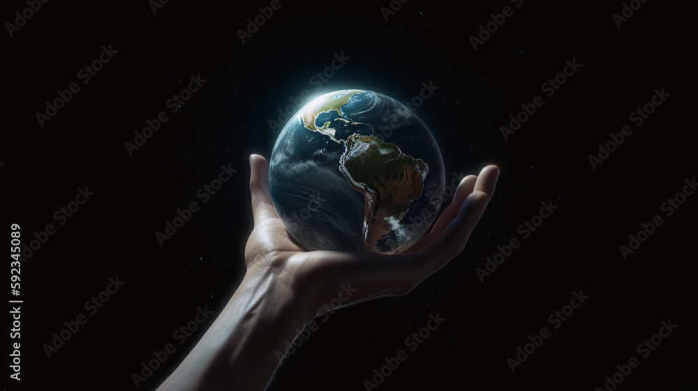 a person holding the earth in their hands a person holding the earth in their hands