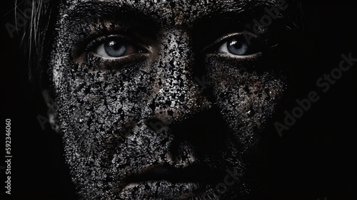 a close up of a person with dirt on their face © Bipul Kumar
