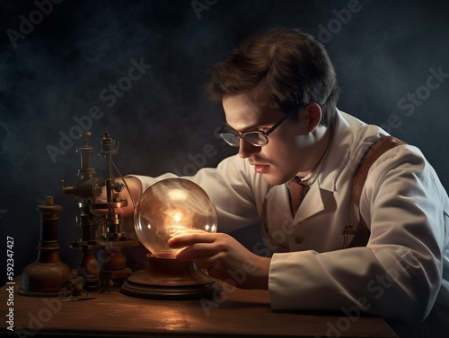 Scientist Discovering a groundbreaking new scientific theory or invention