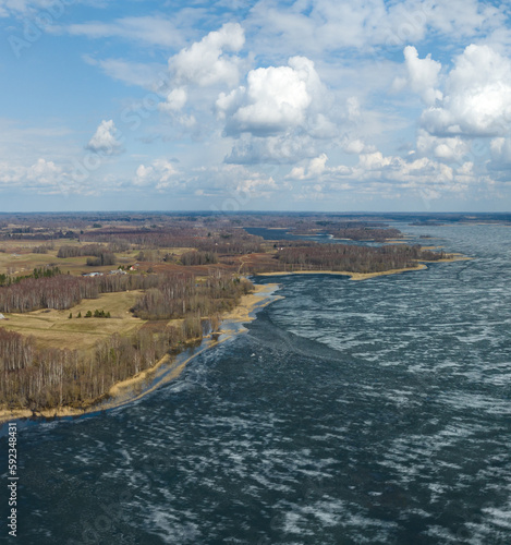 Spring landscapes in Latvia, in the countryside of Latgale near Siver lake.