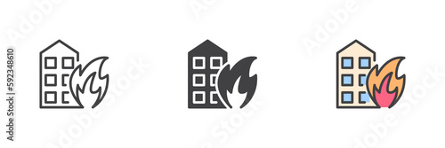 Wildfire, fire different style icon set
