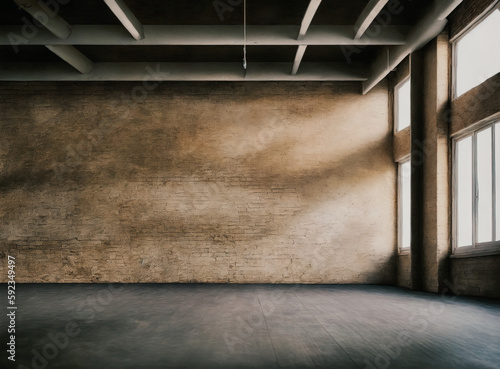 Empty warehouse wall or commercial area, industrial background