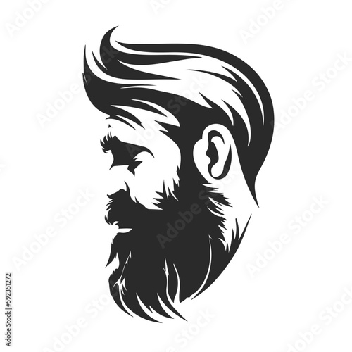 Wallpaper Mural black and white vector logo  bearded man graphic illustration Torontodigital.ca