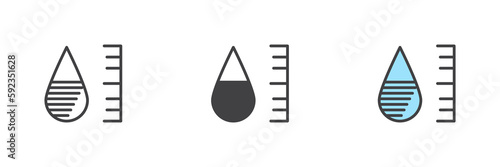 Hygrometer different style icon set