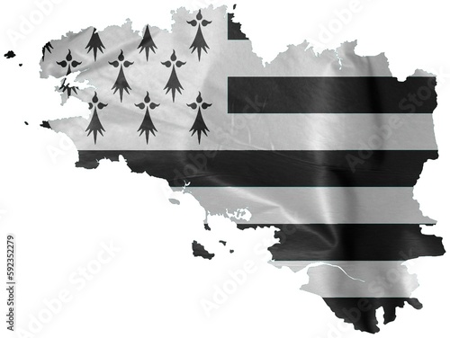 Drapeau/carte de la Bretagne
