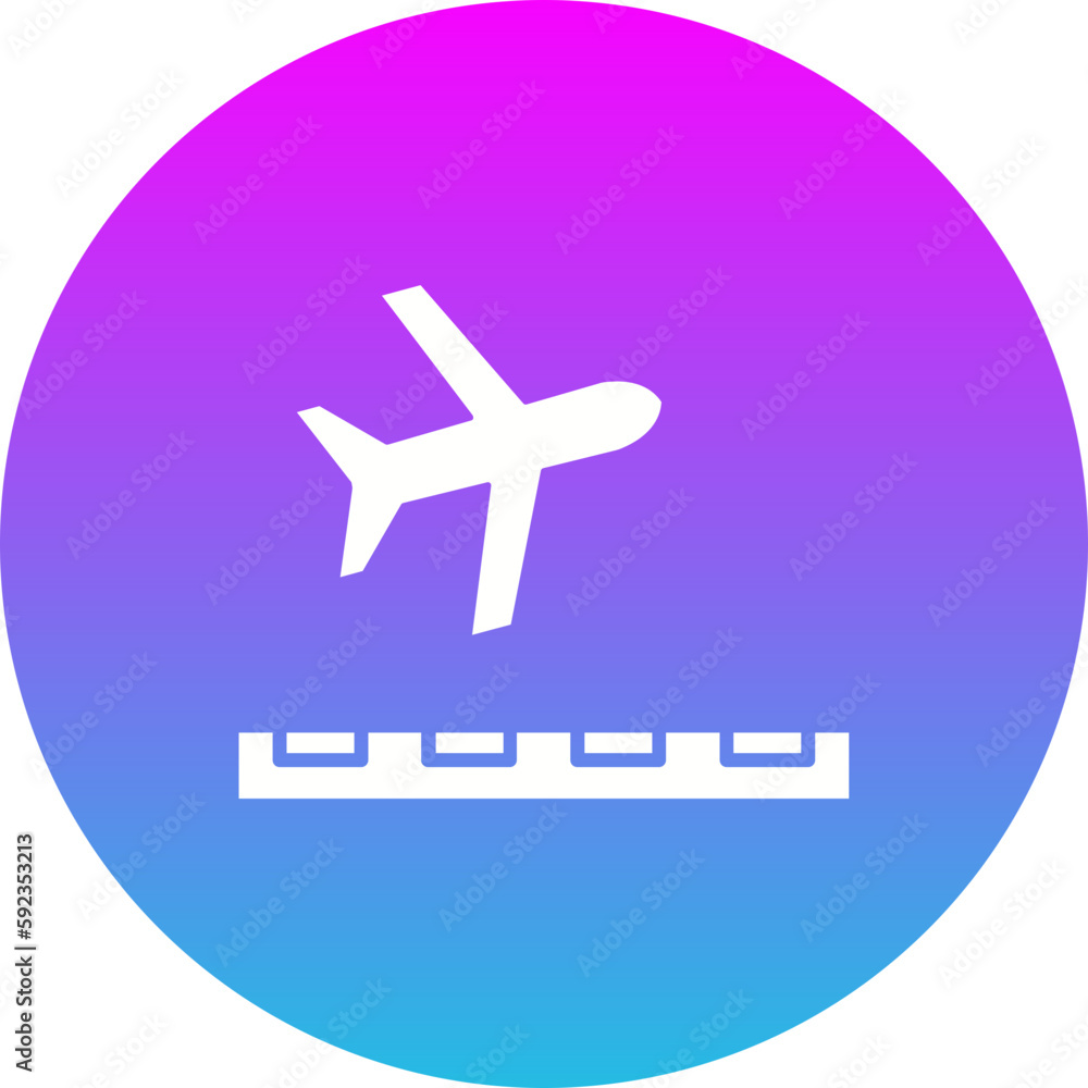 Take Off Gradient Circle Glyph Inverted Icon