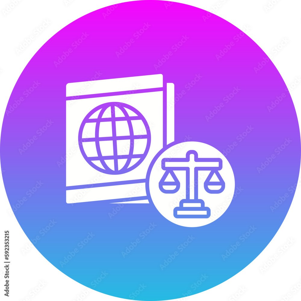 Legal passport Gradient Circle Glyph Inverted Icon Legal passport Gradient Circle Glyph Inverted Icon