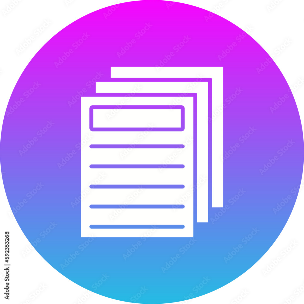 Document Gradient Circle Glyph Inverted Icon Document Gradient Circle Glyph Inverted Icon