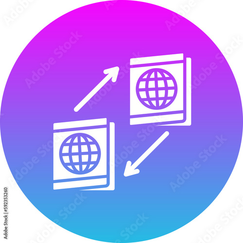 Naturalization Gradient Circle Glyph Inverted Icon