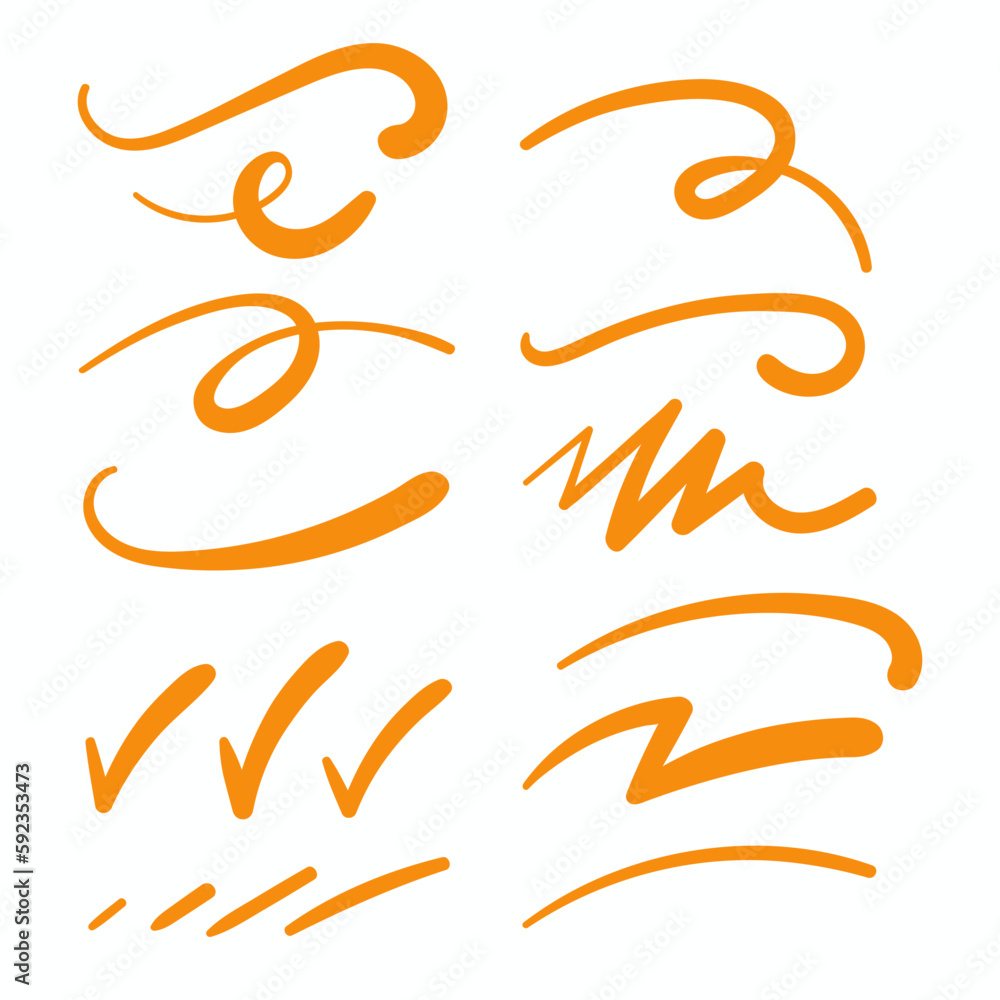 Fototapeta premium Orange Swirls Swash Logo Ornament Designs