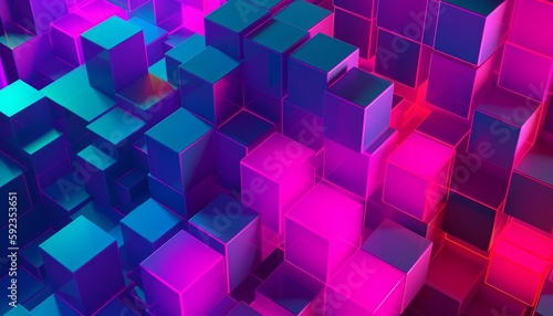 Abstract Background with Cubes Generative AI