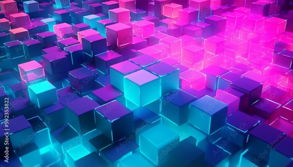 Obraz premium Abstract Background with Cubes Generative AI